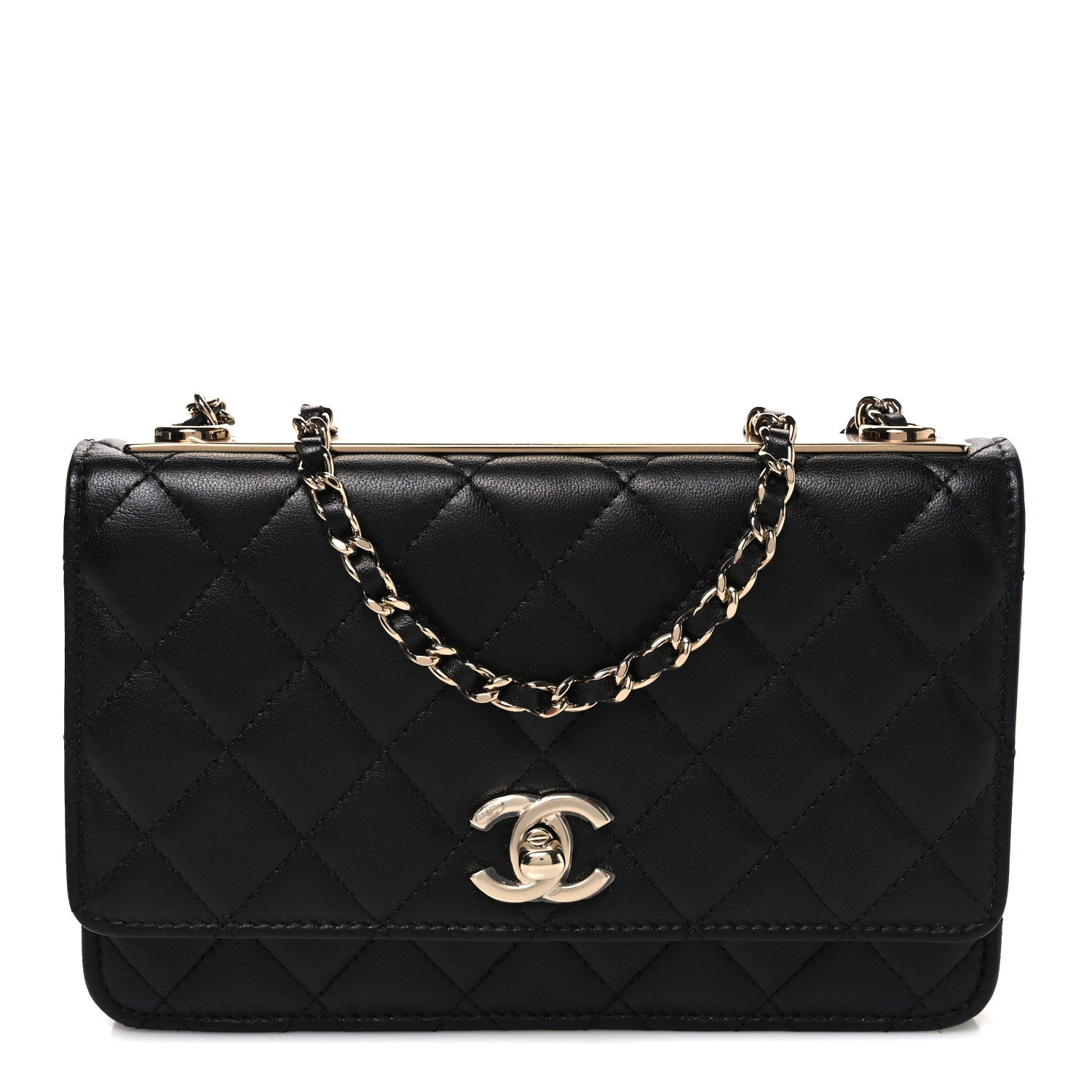 Chanel Lambskin Quilted Trendy CC Wallet On Chain WOC Black 1 of 11