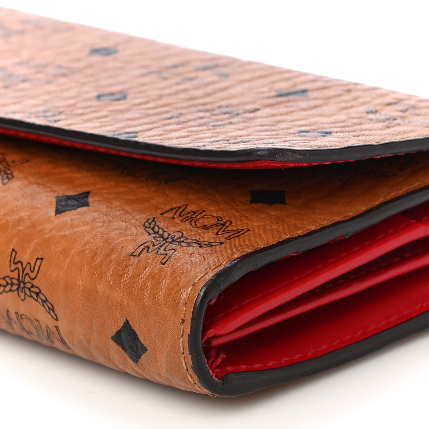 MCM Visetos Continental Flap Wallet Cognac Red 9 of 18