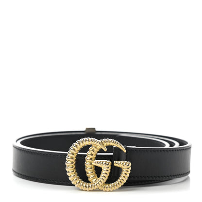 Gucci Moon Calfskin Torchon Double G 25mm Belt 90 36 Black 1 of 7