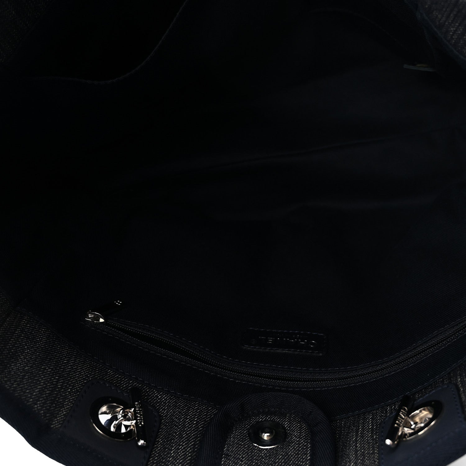 Chanel Denim Small Deauville Tote Dark Blue 5 of 10