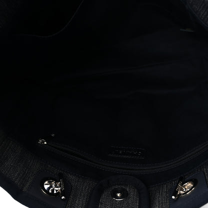 Chanel Denim Small Deauville Tote Dark Blue 5 of 10