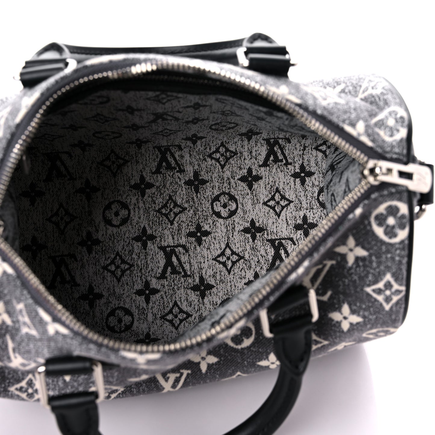 Denim Monogram Jacquard Speedy Bandouliere 25 Black