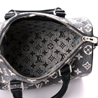 Louis Vuitton Denim Monogram Jacquard Speedy Bandouliere 25 Black 5 of 9
