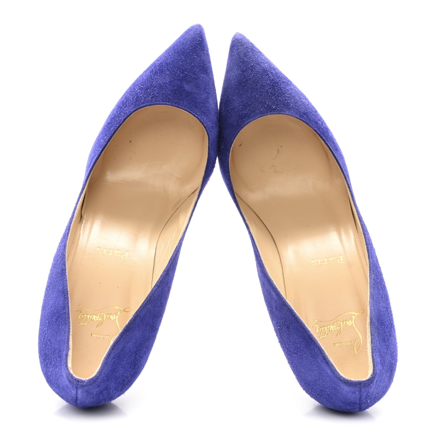 Christian Louboutin Suede Pigalle Follies 100 Pumps 39 Royal Blue 2 of 12