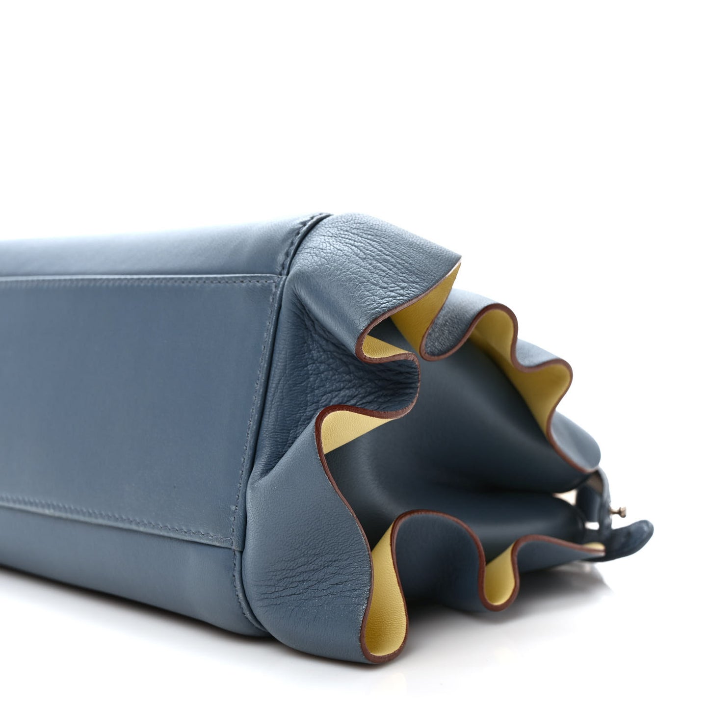 Nappa Bi-Color Mini Waves Peekaboo Iconic Satchel Ceruleo Banana