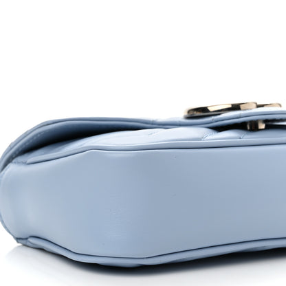 Gucci Calfskin Matelasse Super Mini GG Marmont Shoulder Bag Porcelain Light Blue 8 of 11
