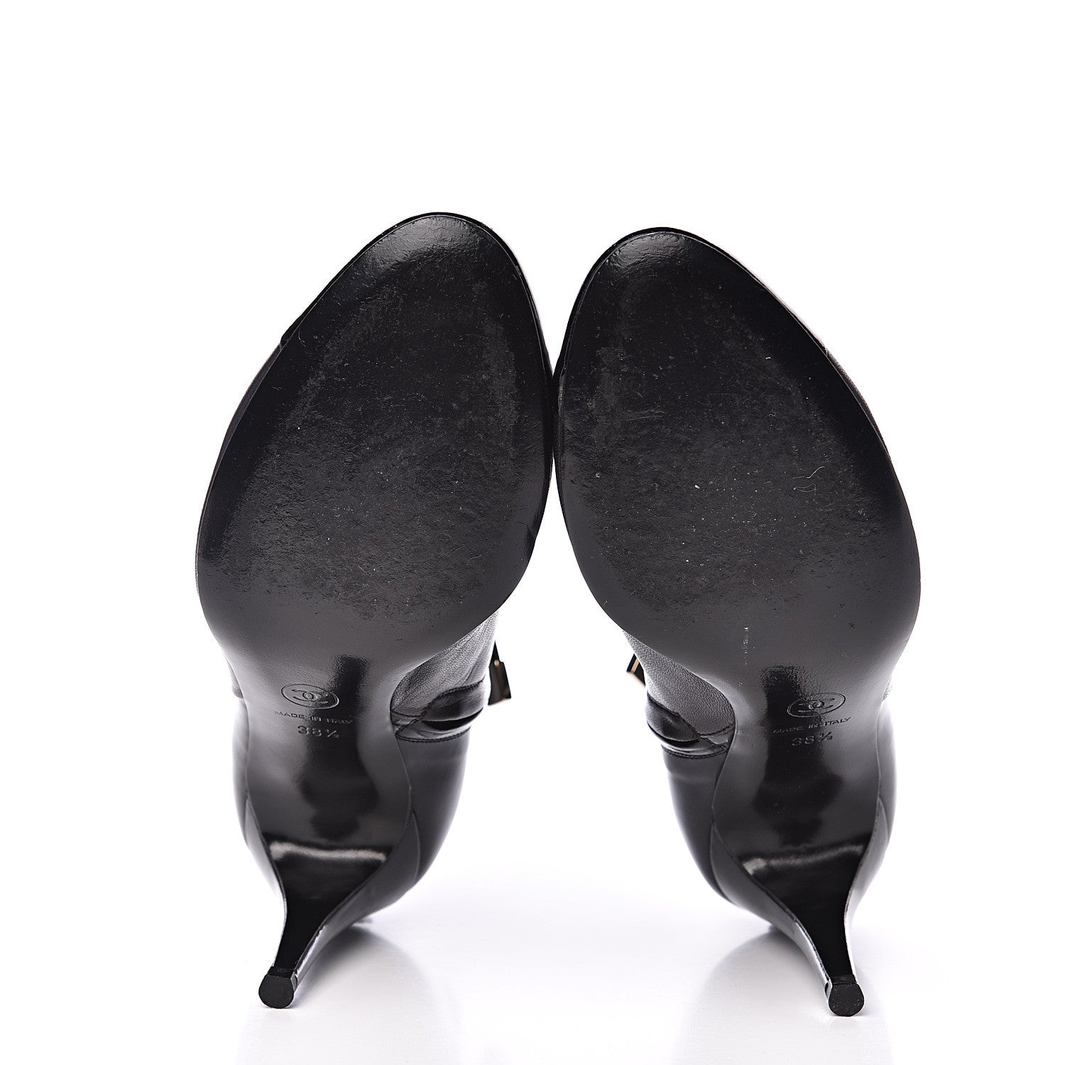 Chanel Patent Cap Toe Booties 38.5 Black 6 of 14