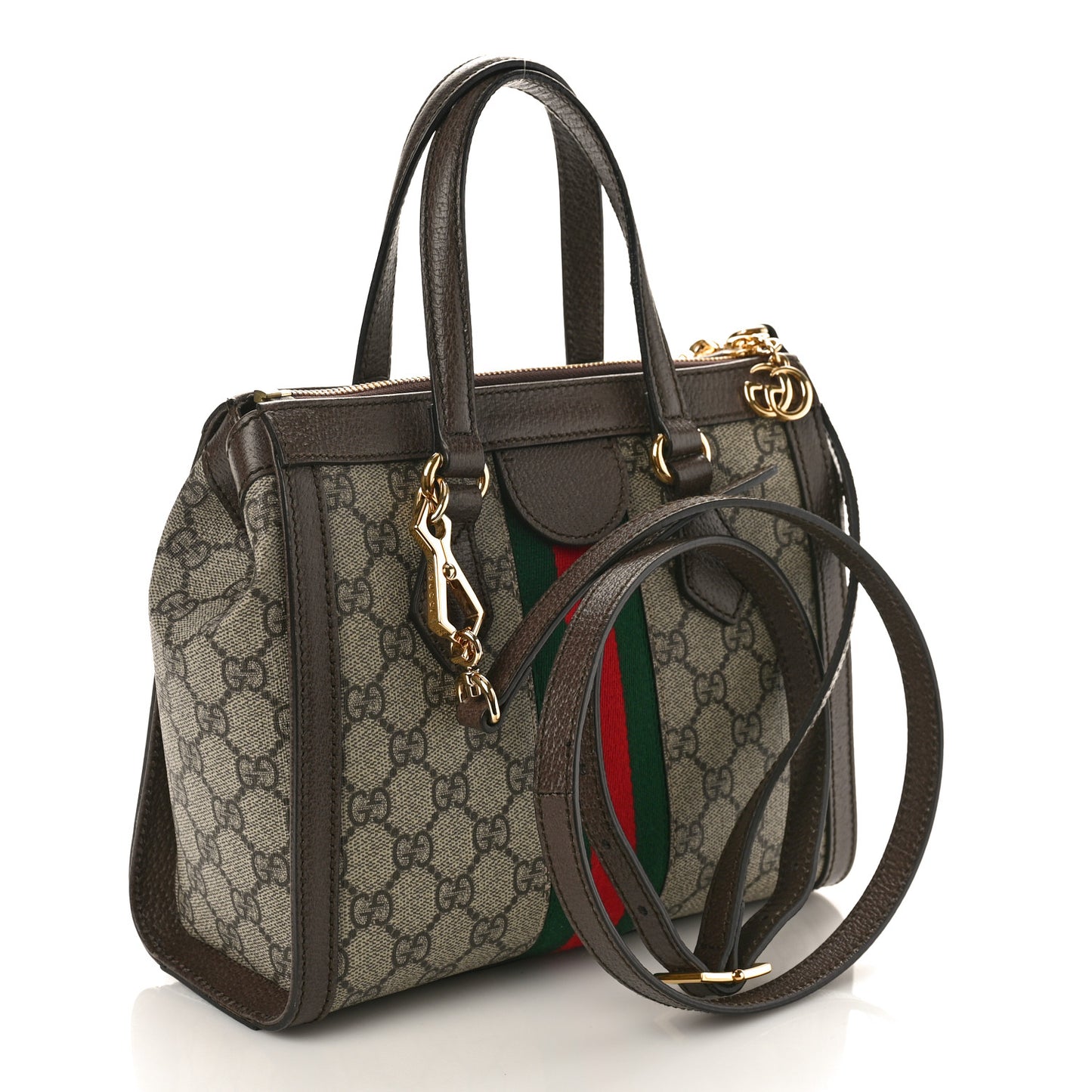 GG Supreme Monogram Small Ophidia Tote Bag Brown