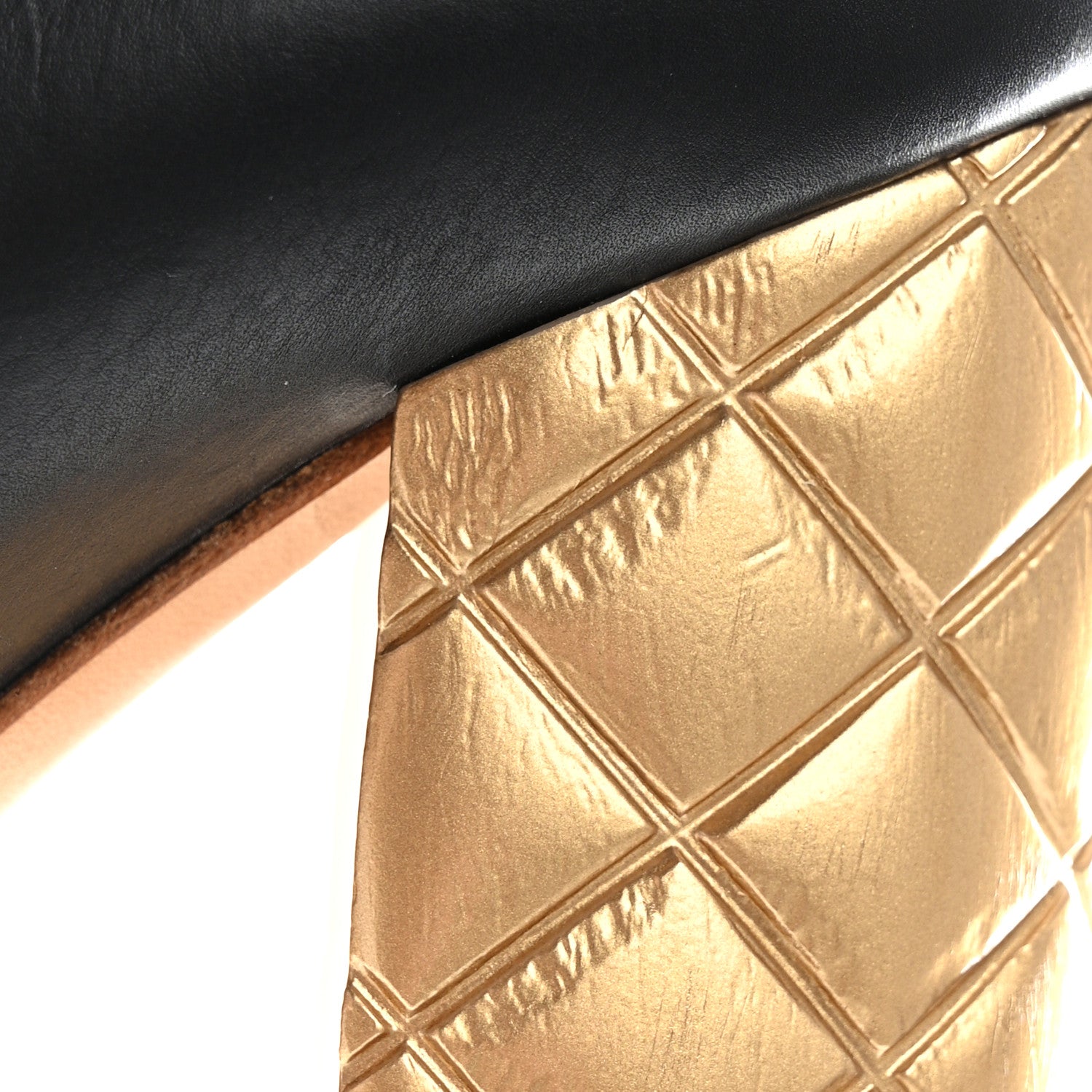 Chanel Calfskin Camellia High Pumps 35.5 Black Gold 9 of 10