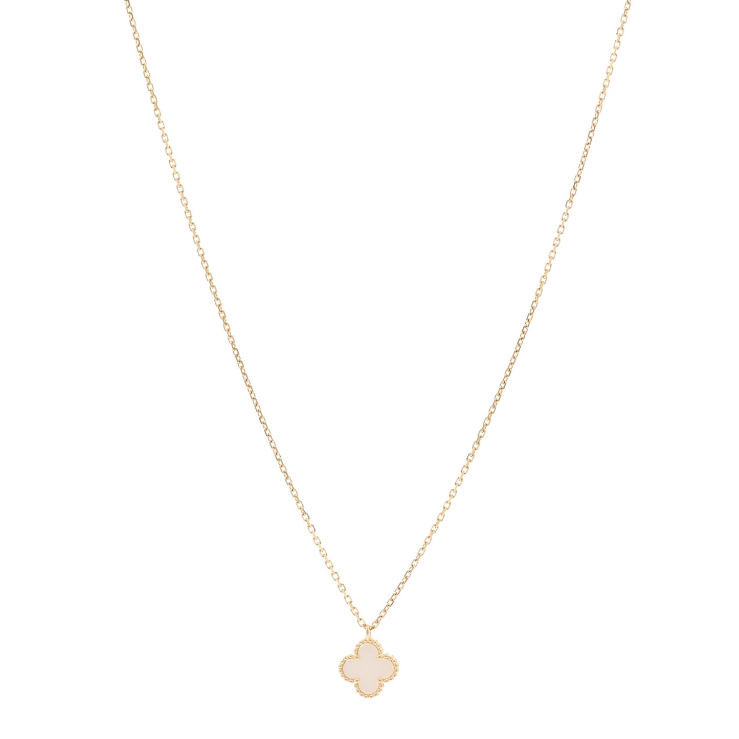 18K Yellow Gold Mother of Pearl Sweet Alhambra Pendant Necklace