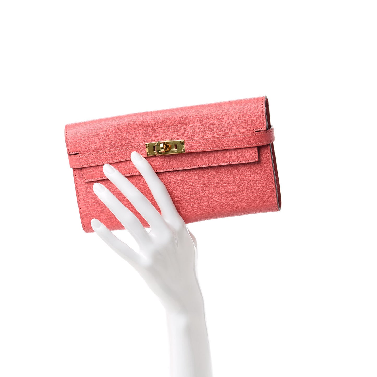 Chevre Mysore Kelly Longue Wallet Rose Lipstick