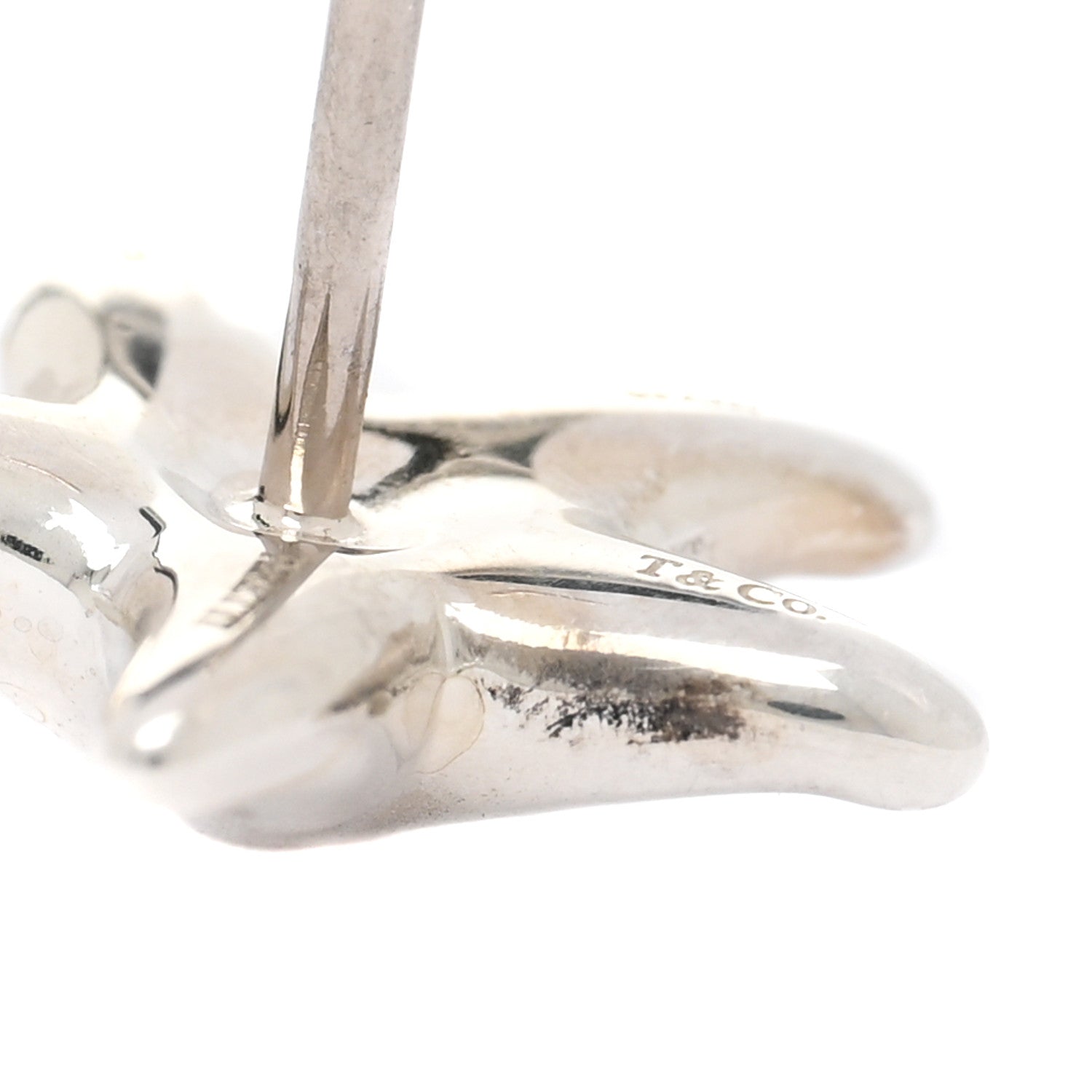 Tiffany Sterling Silver Diamond 12mm Elsa Peretti Starfish Earrings 5 of 5