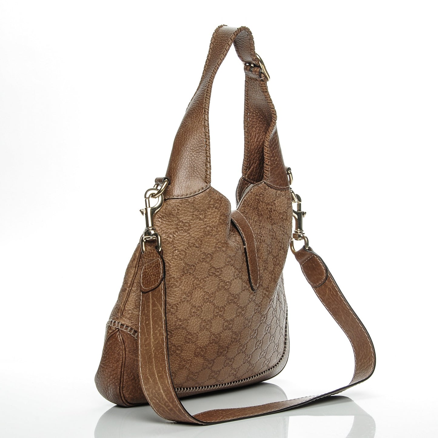 Guccissima Medium New Jackie Shoulder Bag Natural Brown