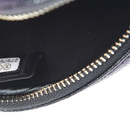 Chanel Iridescent Caviar Quilted Zip Around Classic Coin Purse Black 7 of 8
