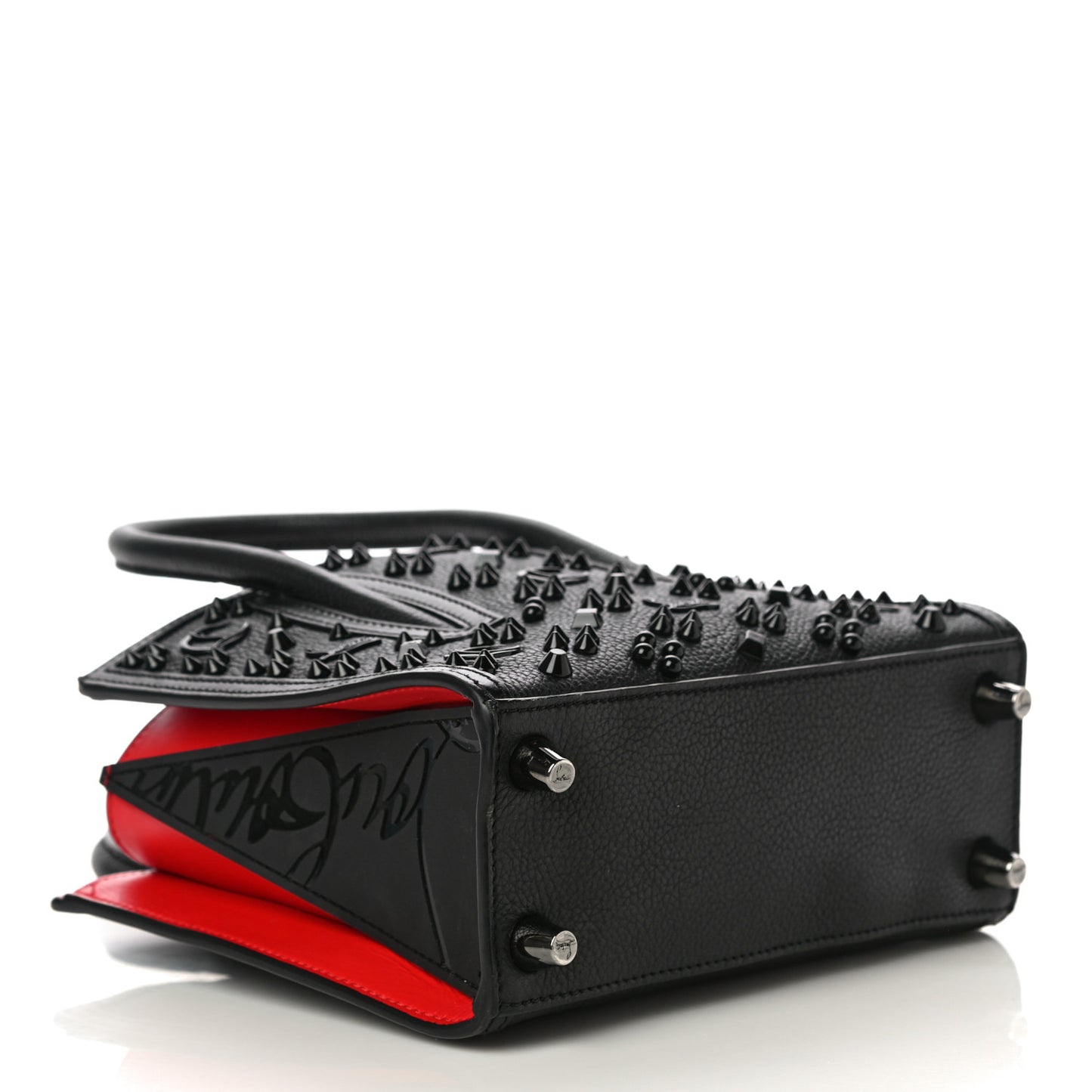 Calfskin Spikes Loubinthesky Mini Paloma Black