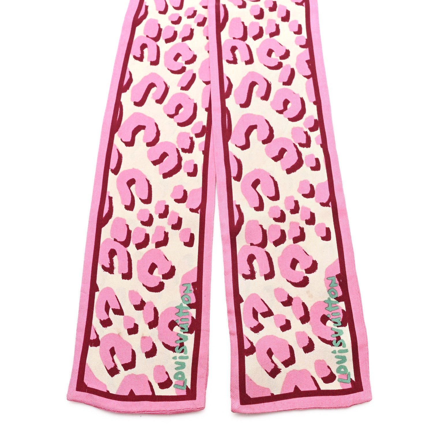 Louis Vuitton Silk Leopard Bandeau Blanc Corail 2 of 4