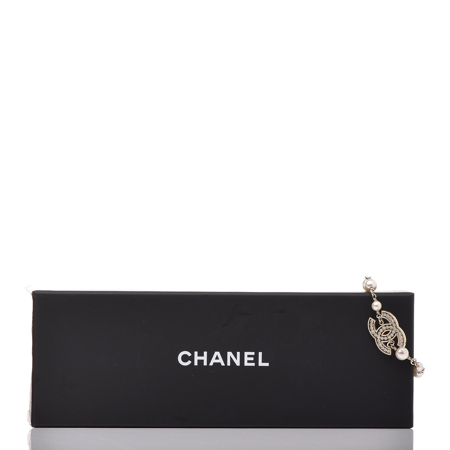Pearl Crystal CC Bracelet Gold