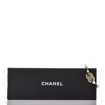 Chanel Pearl Crystal CC Bracelet Gold 6 of 6
