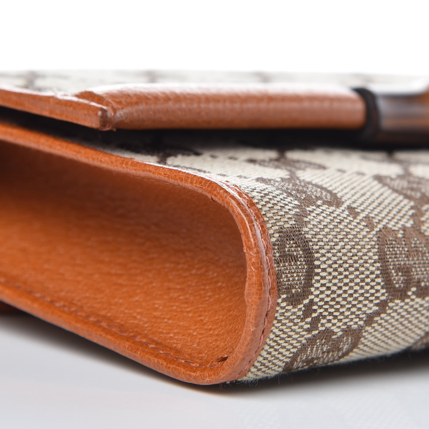 Gucci Monogram Bamboo Bar Clutch Brown 5 of 10