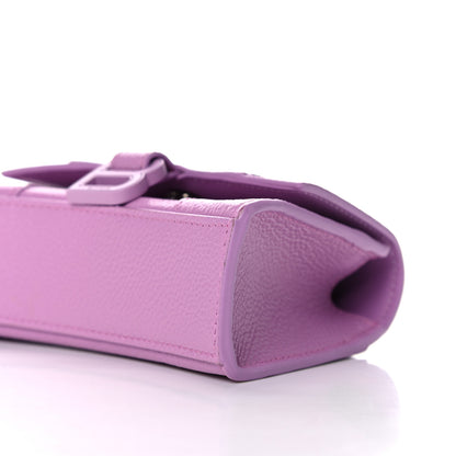 Balenciaga Grained Calfskin Tonal B Hourglass Chain Cardholder Lilac 9 of 10
