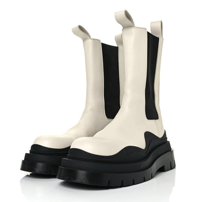 Bottega Veneta Calfskin The Tire Chelsea Boots 38.5 Sea Salt Black 3 of 7