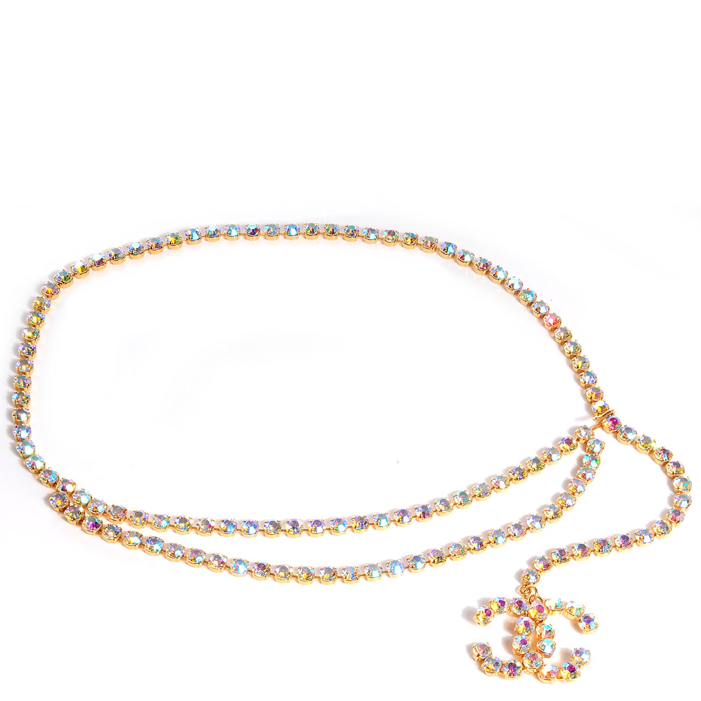Rhinestone CC Belt Multicolor