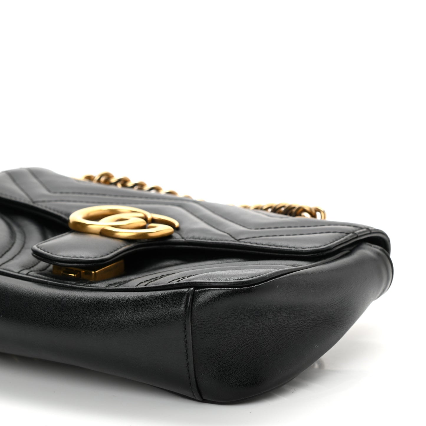 Calfskin Matelasse Mini GG Marmont Shoulder Bag Black