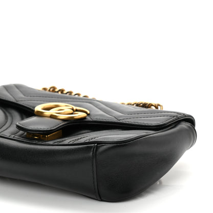 Gucci Calfskin Matelasse Mini GG Marmont Shoulder Bag Black 8 of 9