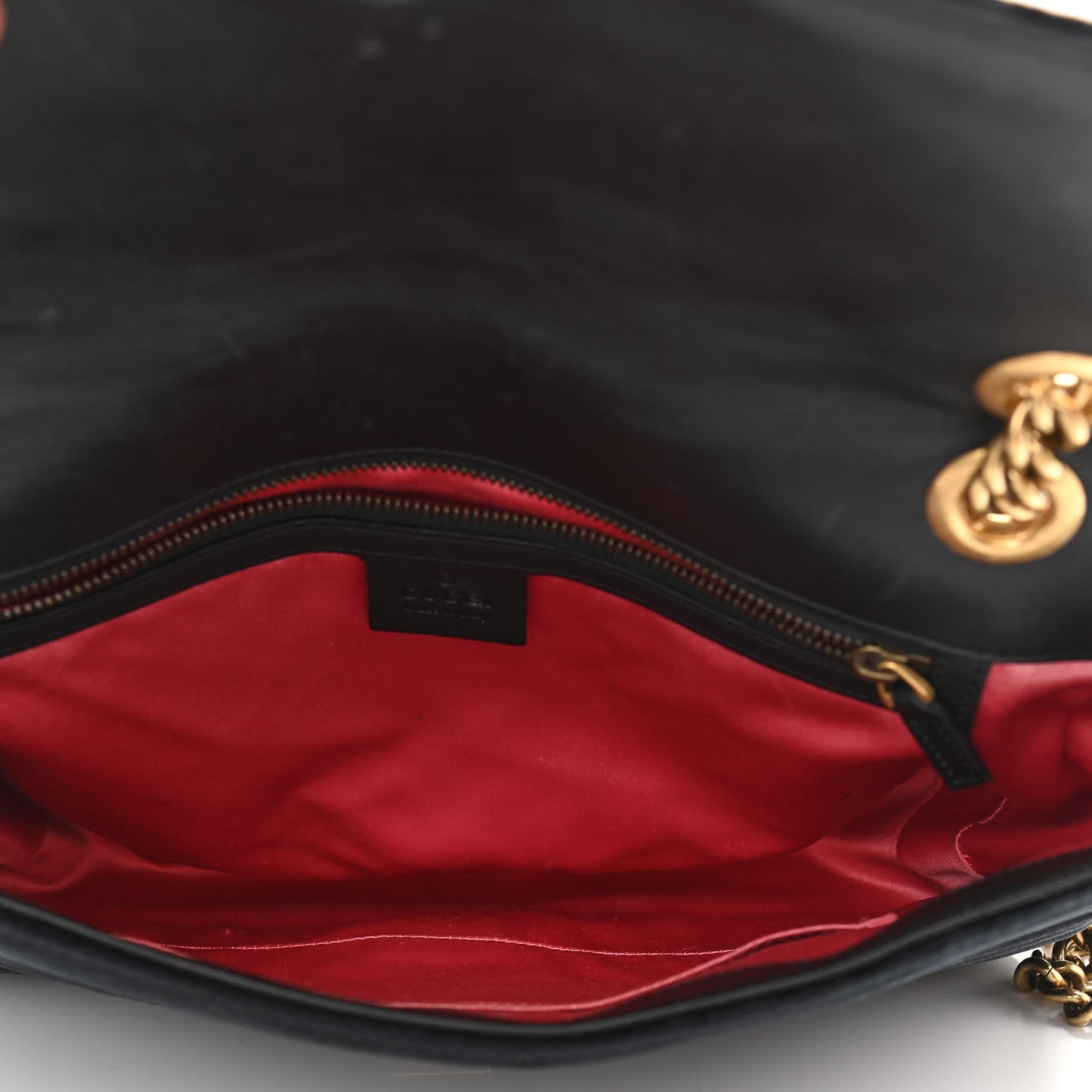 Velvet Matelasse Medium GG Marmont Shoulder Bag Black