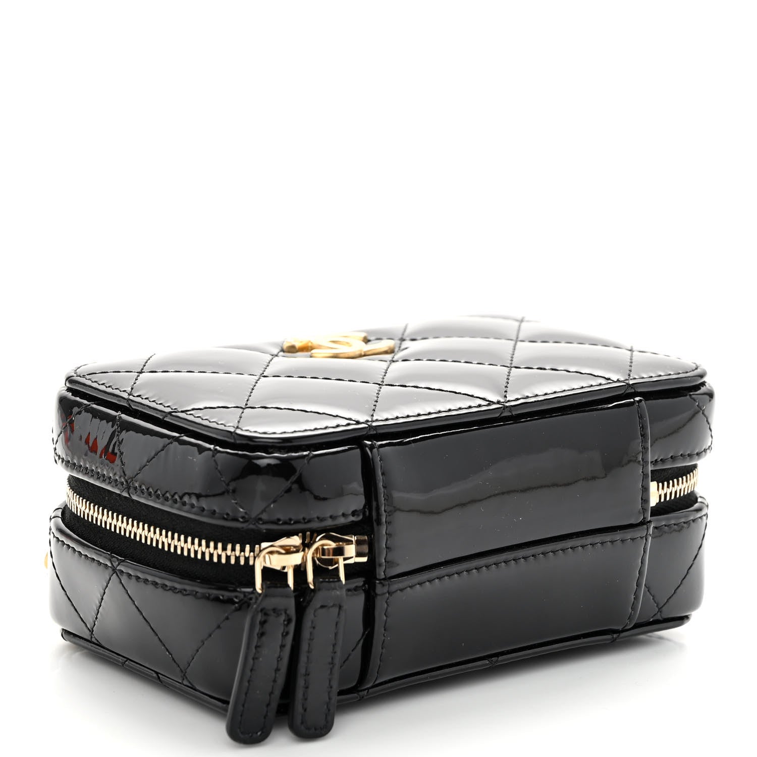 Chanel Patent Quilted Mini Pick Me Up Vanity Case Black 7 of 10