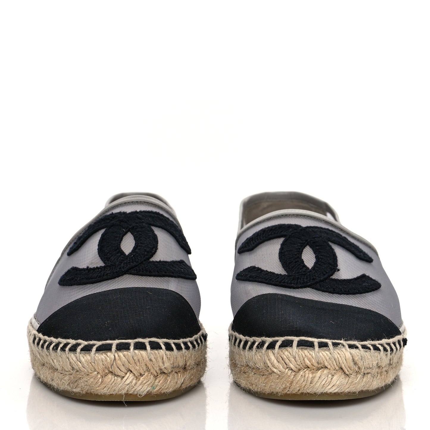 Mesh Grosgrain CC Espadrilles 40 Grey