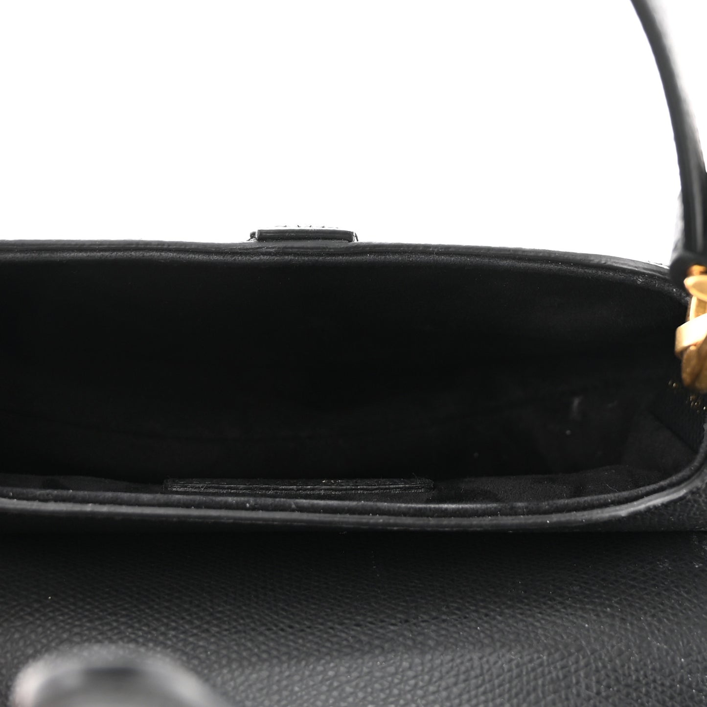 Grained Calfskin Mini Saddle Bag With Strap Black