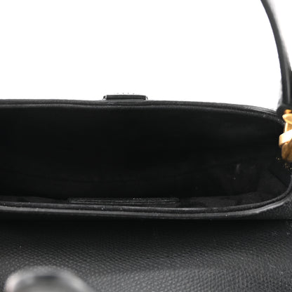 Christian Dior Grained Calfskin Mini Saddle Bag With Strap Black 5 of 10