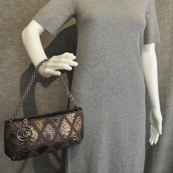 Python Crochet Stitched Pochette Bronze