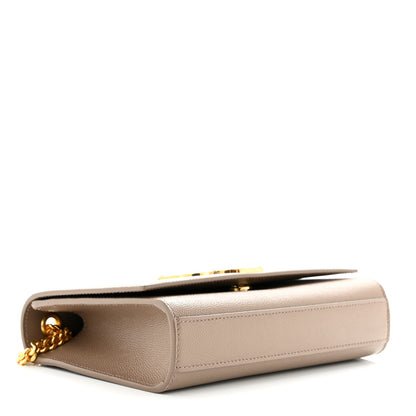 Saint Laurent Grain De Poudre Small Monogram Kate Satchel Dark Beige 4 of 10