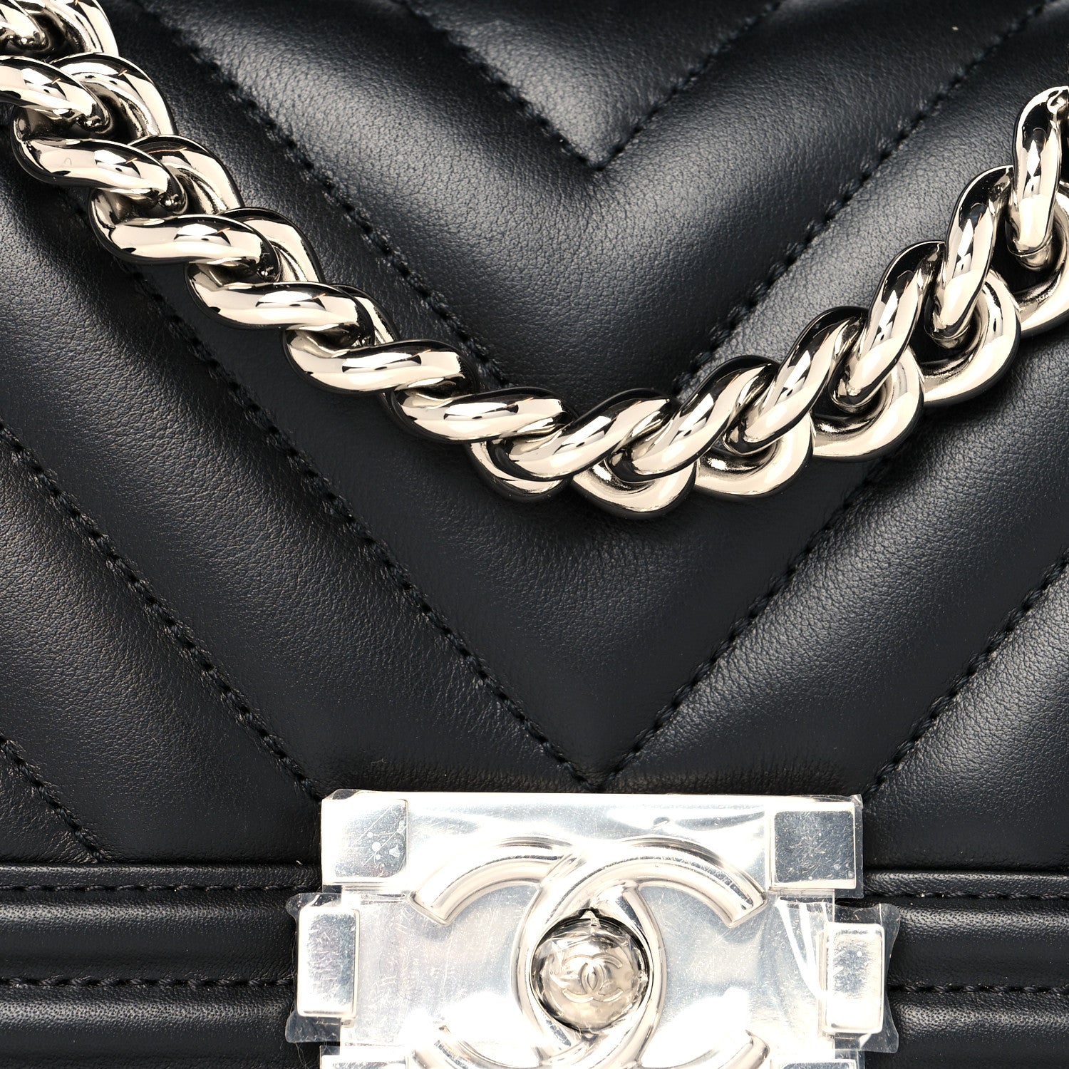 Chanel Lambskin Chevron Quilted Small Boy Flap Black 8 of 10