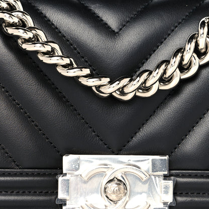 Chanel Lambskin Chevron Quilted Small Boy Flap Black 8 of 10