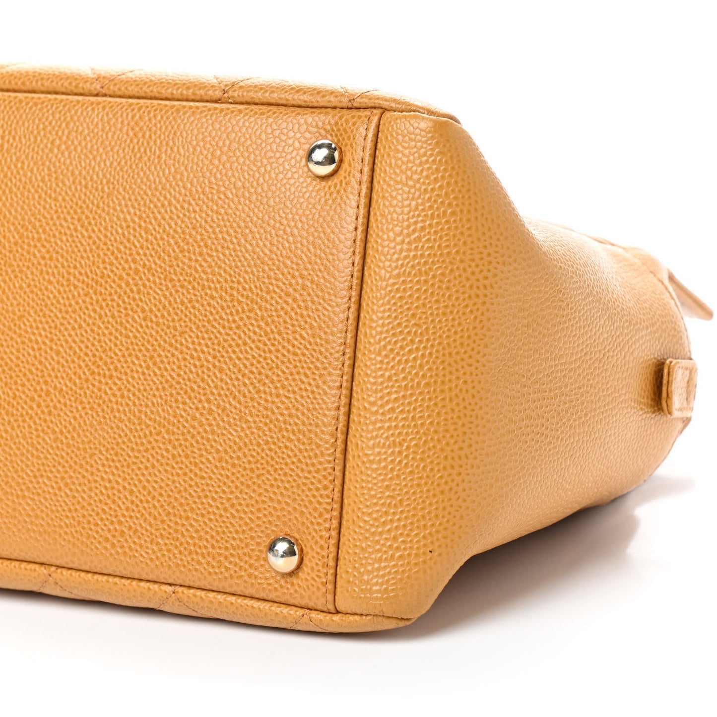 Caviar Quilted Petit Timeless Shopping Tote PTT Ochre