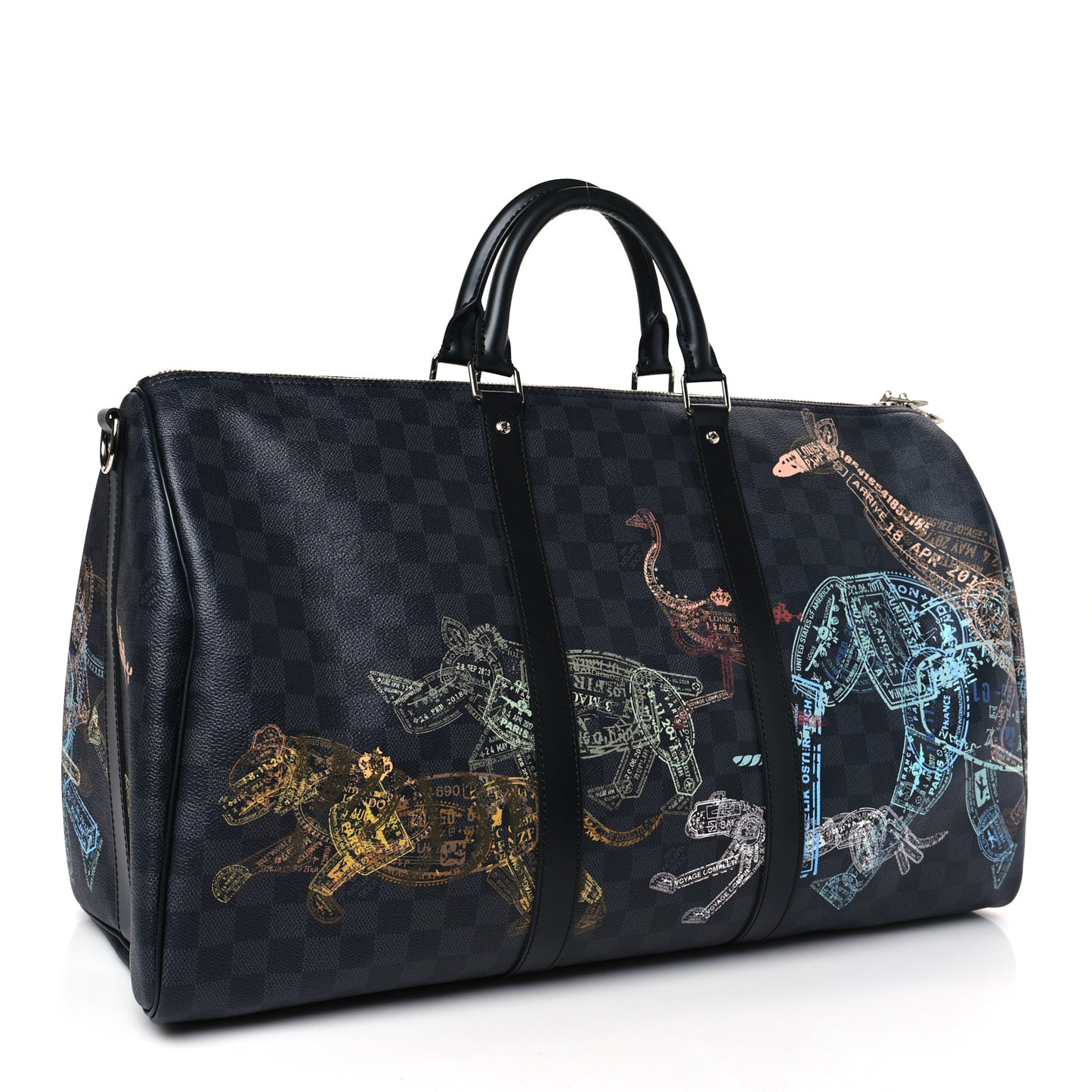 Damier Graphite Stamps Keepall Bandouliere 50