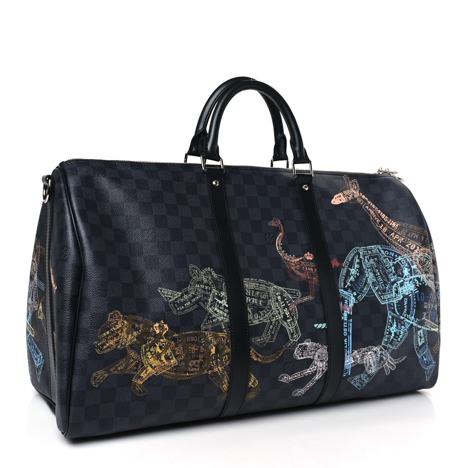 Louis Vuitton Damier Graphite Stamps Keepall Bandouliere 50 2 of 8
