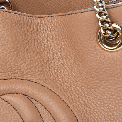 Gucci Pebbled Calfskin Medium Soho Chain Shoulder Bag Rose Beige 9 of 20