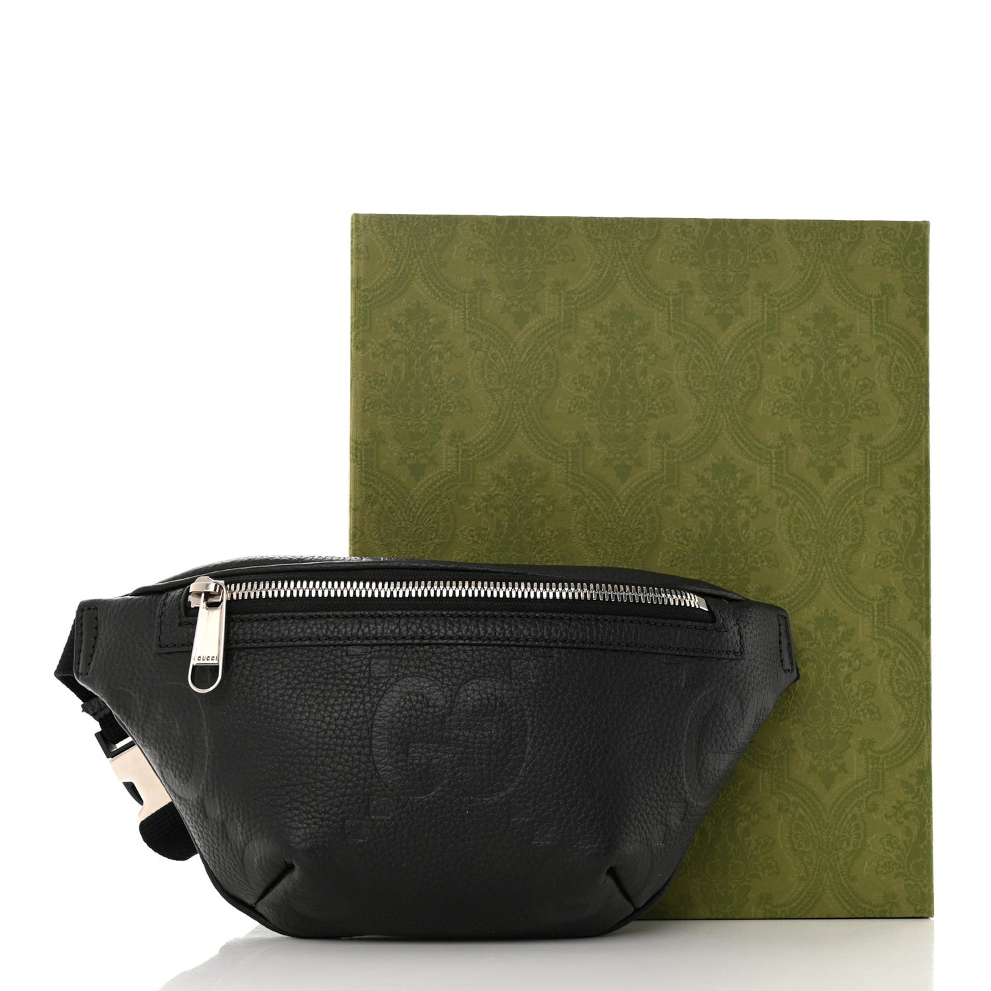 Piuma Calfskin Jumbo GG Embossed Small Belt Bag Black