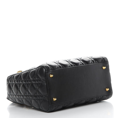 Christian Dior Lambskin Cannage Medium Lady Dior Black 4 of 16