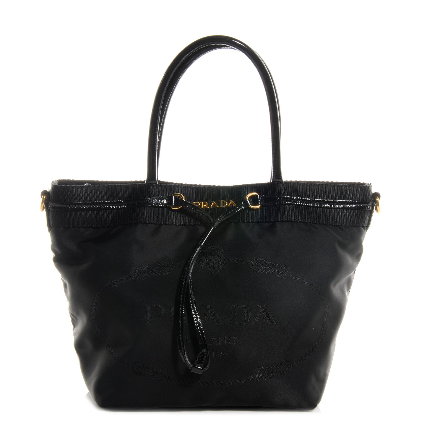 Tessuto Nylon Jacquard Logo Tote Nero Black