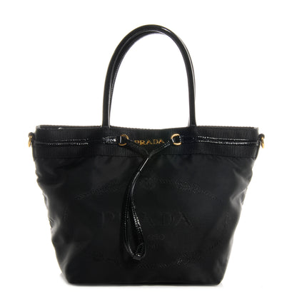 Prada Tessuto Nylon Jacquard Logo Tote Nero Black 1 of 11