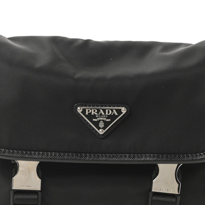 Prada Re-Nylon Saffiano Pocket Double Snap Buckle Messenger Shoulder Bag Black 8 of 10