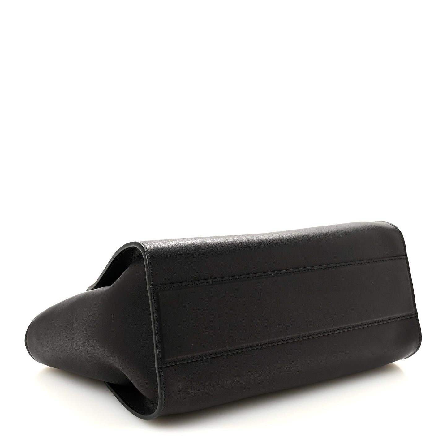 Polished Saddle Calfskin Marlo 12 Tote Bag Black