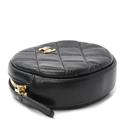 Chanel Lambskin Quilted Zip Around Classic Coin Purse Black 4 of 7