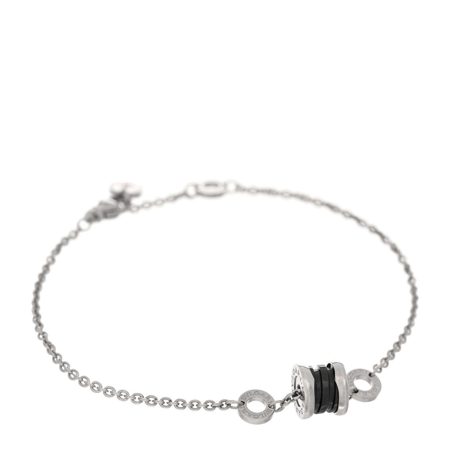 Bulgari Sterling Silver Black Ceramic Save the Children Bracelet 1 of 4