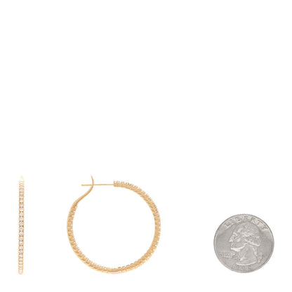 Parker & West by FASHIONPHILE 18K Yellow Gold Diamond 2.00ct Insde Out Hoop Earrings 2 of 4